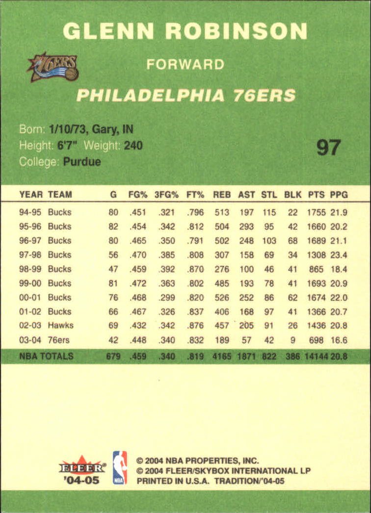 2004/2005 Tradition (Fleer) Basketball Part 3 Parallel Green Cards #3 to #265 - Picture 95 of 241