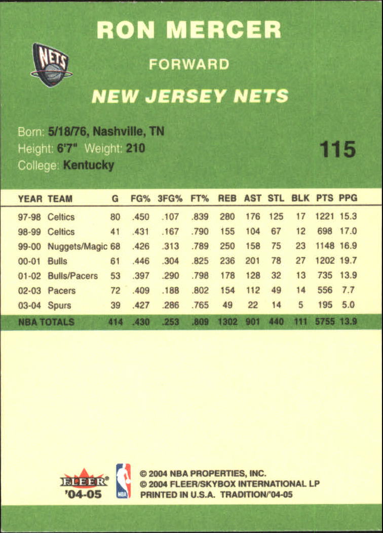 2004/2005 Tradition (Fleer) Basketball Part 3 Parallel Green Cards #3 to #265 - Picture 107 of 241