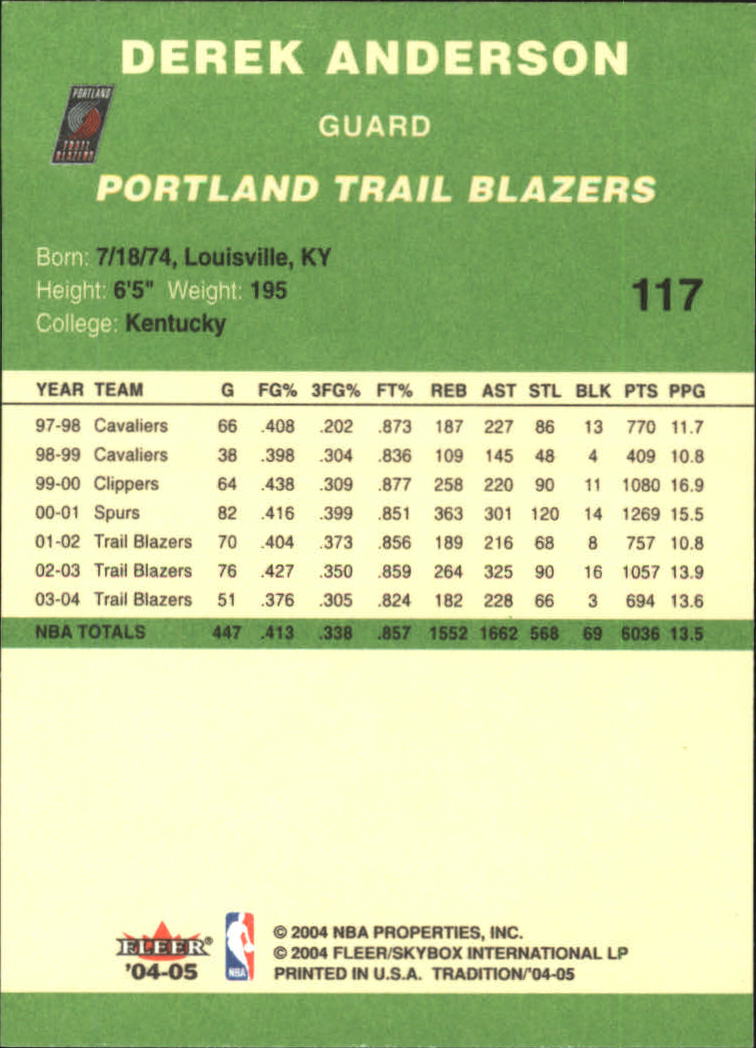 2004/2005 Tradition (Fleer) Basketball Part 3 Parallel Green Cards #3 to #265 - Picture 109 of 241