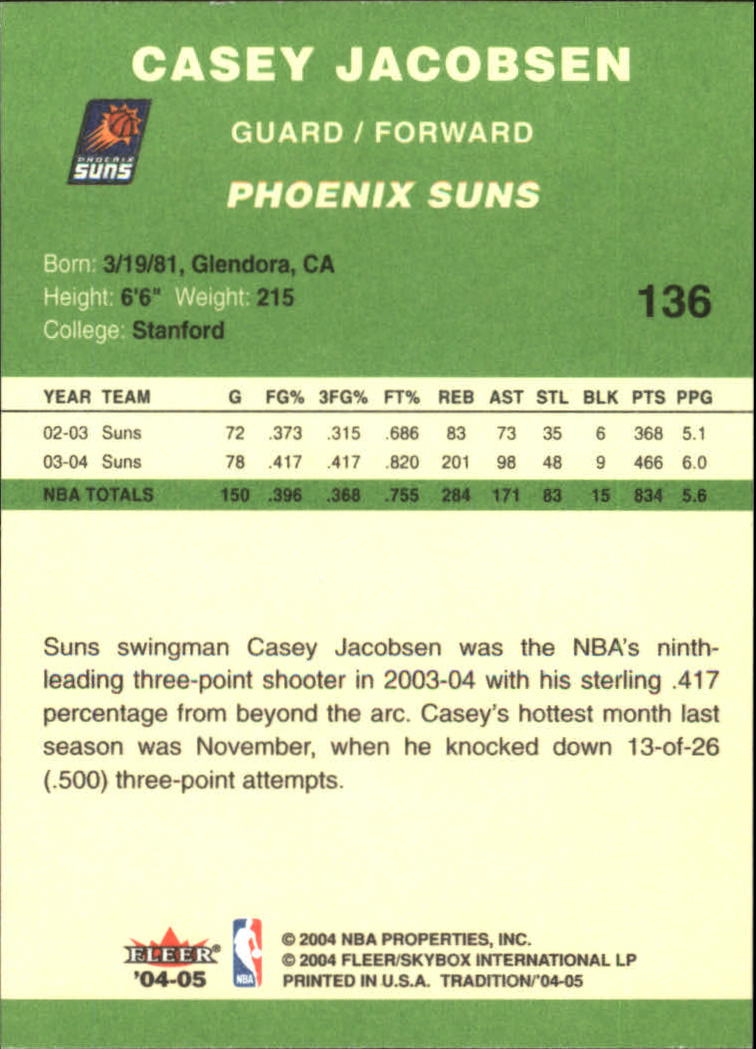 2004/2005 Tradition (Fleer) Basketball Part 3 Parallel Green Cards #3 to #265 - Picture 131 of 241