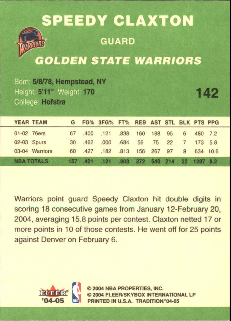 2004/2005 Tradition (Fleer) Basketball Part 3 Parallel Green Cards #3 to #265 - Picture 135 of 241