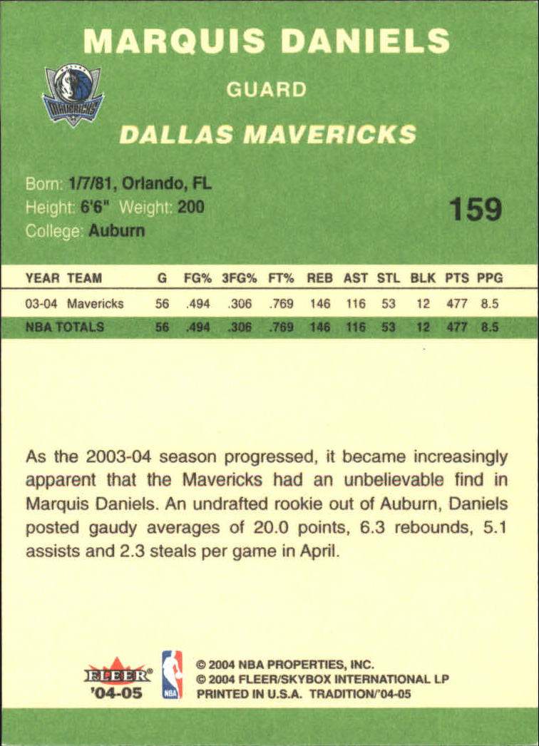 2004/2005 Tradition (Fleer) Basketball Part 3 Parallel Green Cards #3 to #265 - Picture 151 of 241