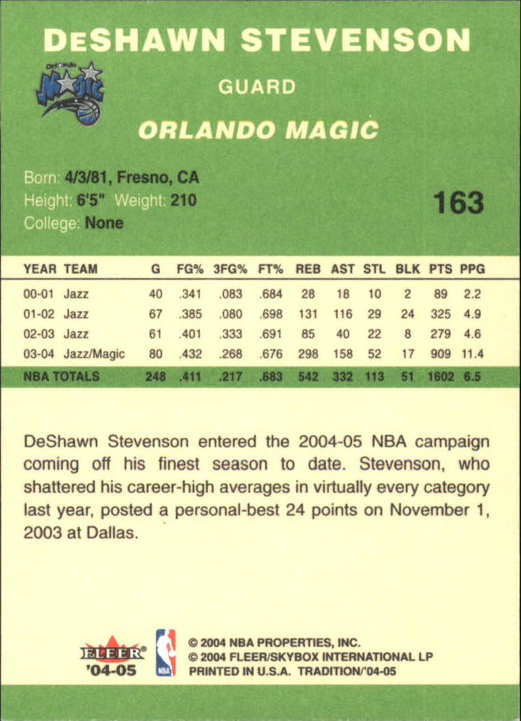 2004/2005 Tradition (Fleer) Basketball Part 3 Parallel Green Cards #3 to #265 - Picture 157 of 241