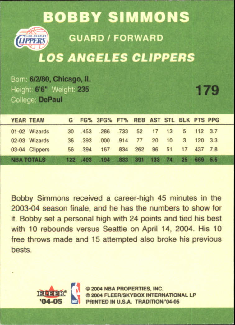 2004/2005 Tradition (Fleer) Basketball Part 3 Parallel Green Cards #3 to #265 - Picture 177 of 241