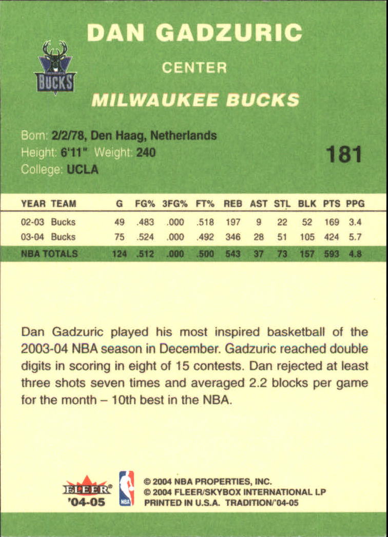 2004/2005 Tradition (Fleer) Basketball Part 3 Parallel Green Cards #3 to #265 - Picture 181 of 241