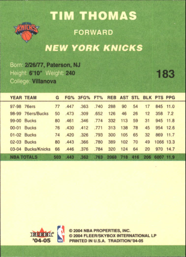 2004/2005 Tradition (Fleer) Basketball Part 3 Parallel Green Cards #3 to #265 - Picture 185 of 241