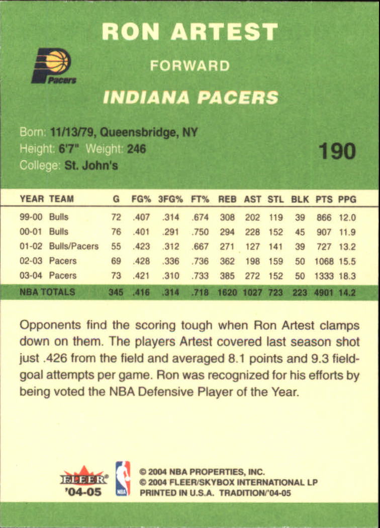 2004/2005 Tradition (Fleer) Basketball Part 3 Parallel Green Cards #3 to #265 - Picture 193 of 241