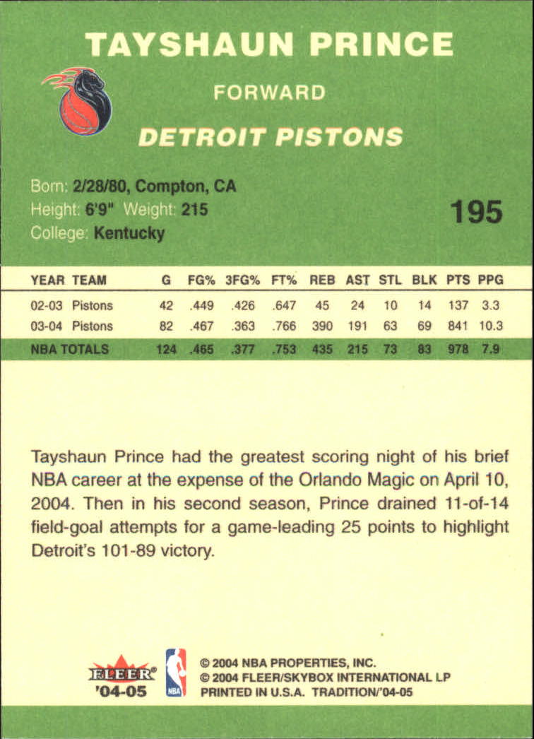 2004/2005 Tradition (Fleer) Basketball Part 3 Parallel Green Cards #3 to #265 - Picture 195 of 241