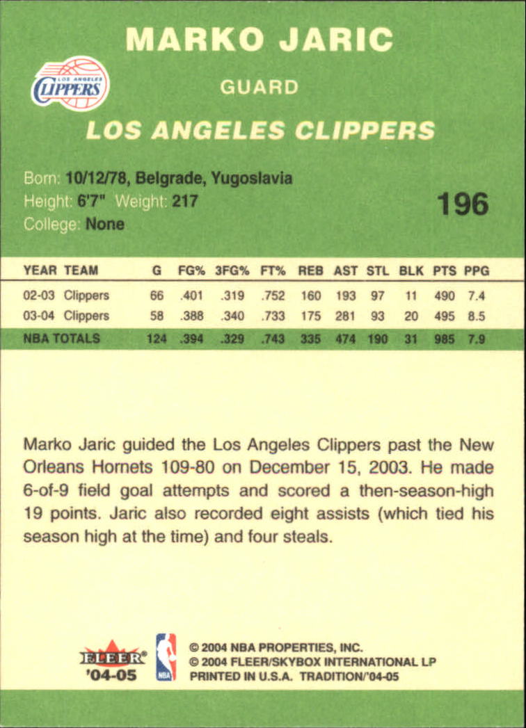 2004/2005 Tradition (Fleer) Basketball Part 3 Parallel Green Cards #3 to #265 - Picture 197 of 241