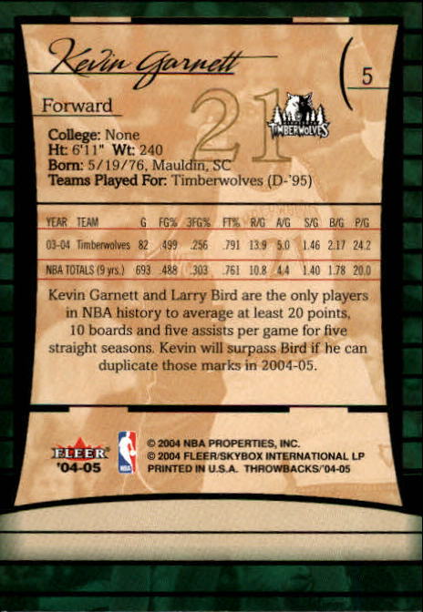 2004/2005 Throwbacks (Fleer) Basketball Part 1 Main Set Cards #1 to #65 - Picture 11 of 129