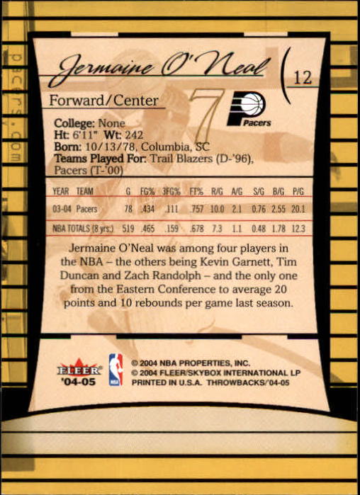 2004/2005 Throwbacks (Fleer) Basketball Part 1 Main Set Cards #1 to #65 - Picture 25 of 129