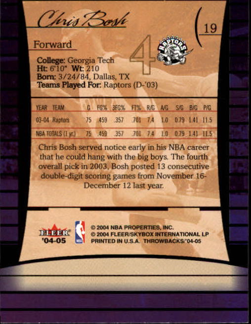 2004/2005 Throwbacks (Fleer) Basketball Part 1 Main Set Cards #1 to #65 - Picture 39 of 129