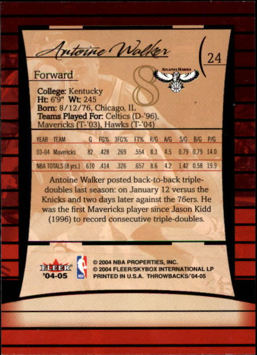 2004/2005 Throwbacks (Fleer) Basketball Part 1 Main Set Cards #1 to #65 - Picture 49 of 129