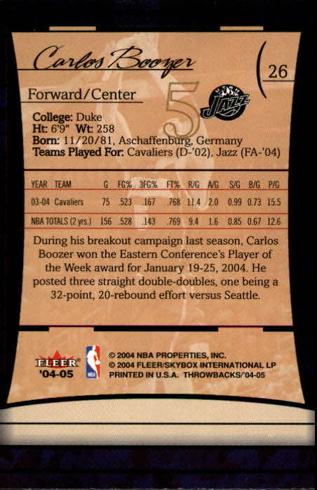 2004/2005 Throwbacks (Fleer) Basketball Part 1 Main Set Cards #1 to #65 - Picture 53 of 129
