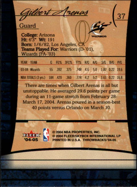2004/2005 Throwbacks (Fleer) Basketball Part 1 Main Set Cards #1 to #65 - Picture 75 of 129