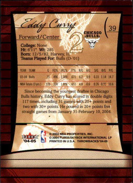 2004/2005 Throwbacks (Fleer) Basketball Part 1 Main Set Cards #1 to #65 - Picture 79 of 129