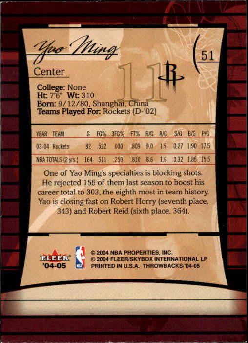 2004/2005 Throwbacks (Fleer) Basketball Part 1 Main Set Cards #1 to #65 - Picture 101 of 129