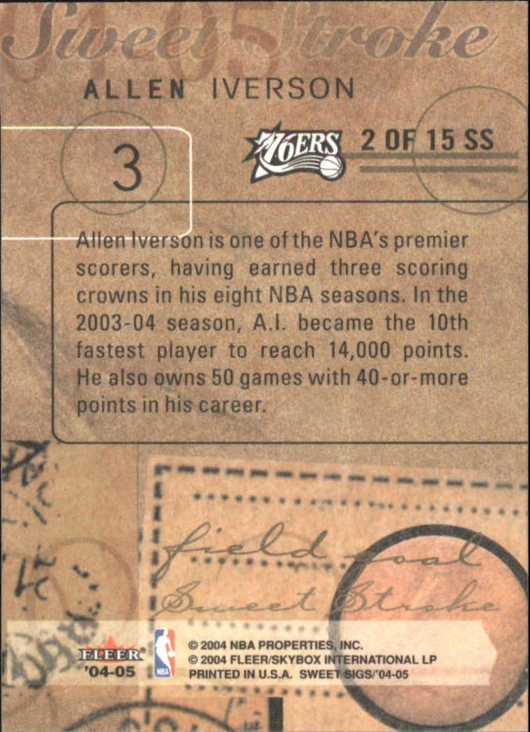2004/2005 Sweet Sigs (Fleer) Basketball Part 2 Insert Cards - Picture 13 of 23