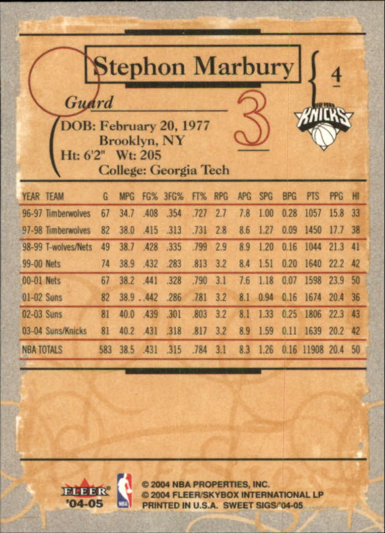 2004/2005 Sweet Sigs (Fleer) Basketball Part 1 Main Set Cards - Picture 9 of 153