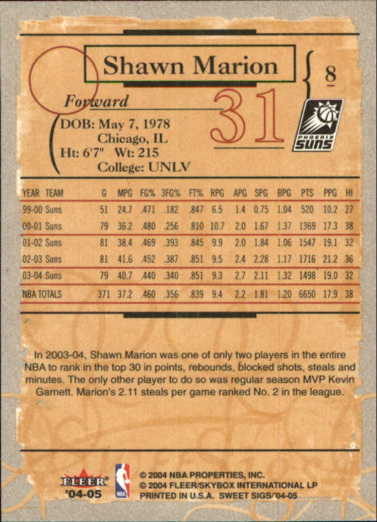 2004/2005 Sweet Sigs (Fleer) Basketball Part 1 Main Set Cards - Picture 17 of 153
