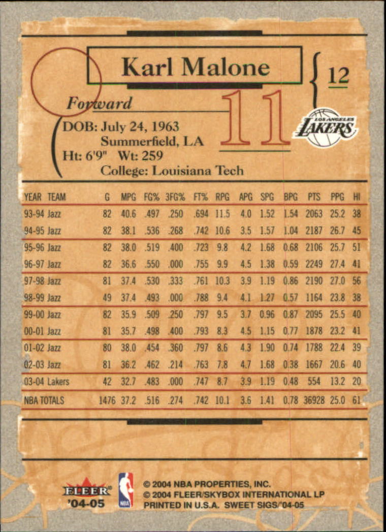 2004/2005 Sweet Sigs (Fleer) Basketball Part 1 Main Set Cards - Picture 25 of 153