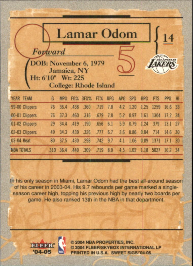 2004/2005 Sweet Sigs (Fleer) Basketball Part 1 Main Set Cards - Picture 29 of 153