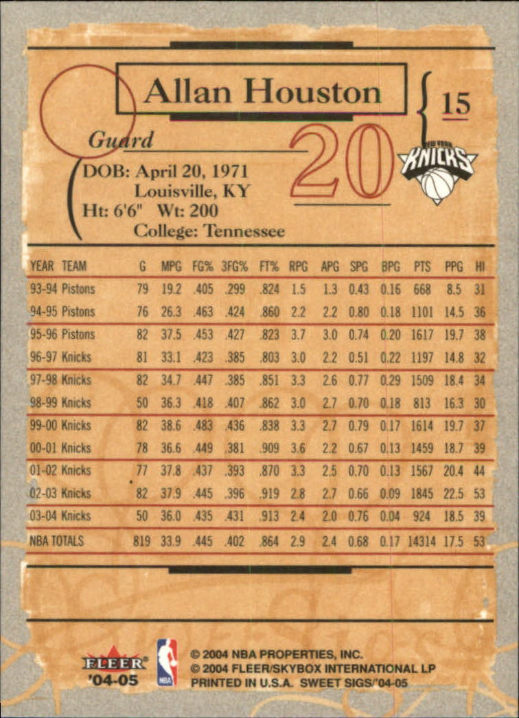 2004/2005 Sweet Sigs (Fleer) Basketball Part 1 Main Set Cards - Picture 31 of 153