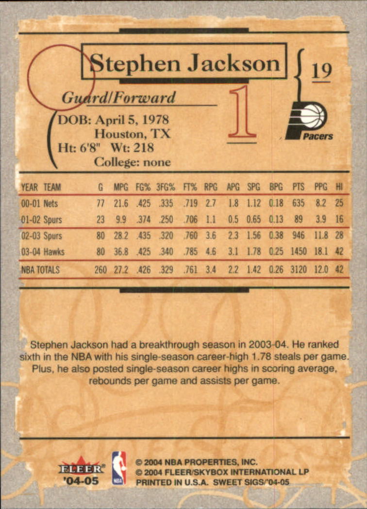 2004/2005 Sweet Sigs (Fleer) Basketball Part 1 Main Set Cards - Picture 39 of 153