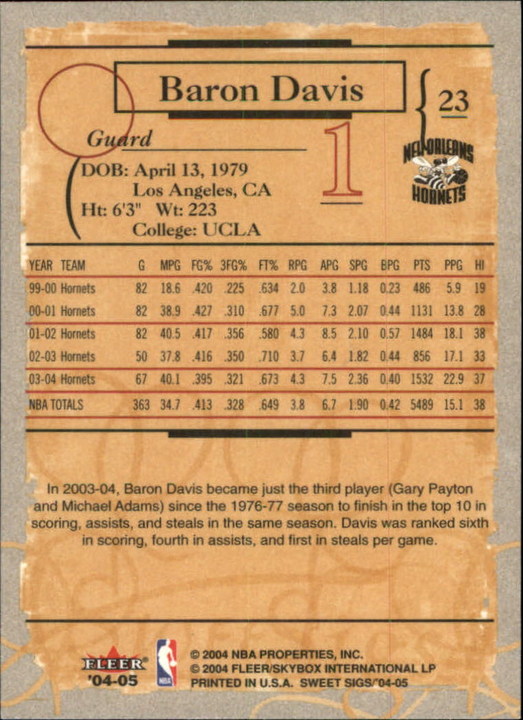 2004/2005 Sweet Sigs (Fleer) Basketball Part 1 Main Set Cards - Picture 47 of 153