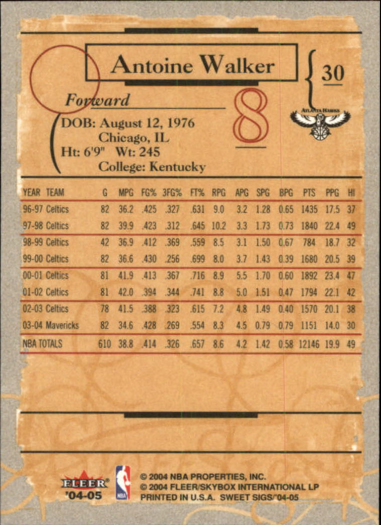 2004/2005 Sweet Sigs (Fleer) Basketball Part 1 Main Set Cards - Picture 61 of 153