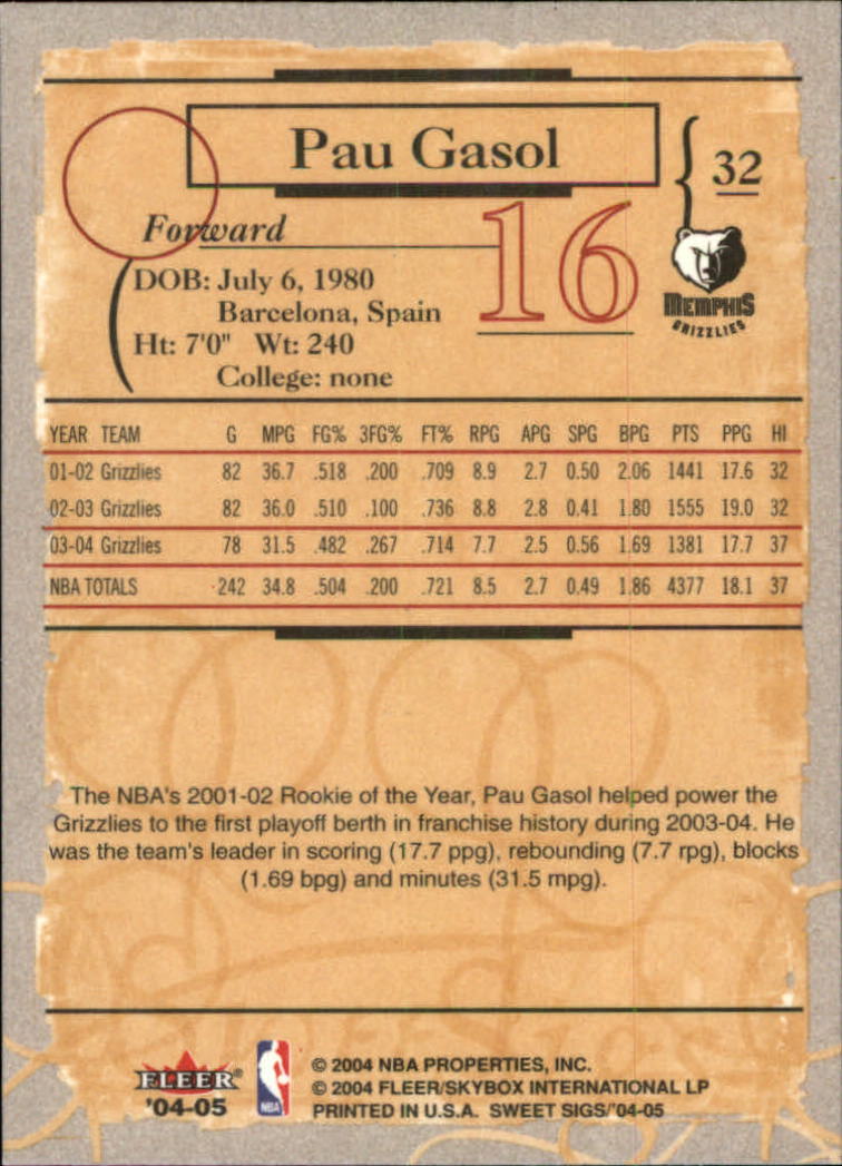 2004/2005 Sweet Sigs (Fleer) Basketball Part 1 Main Set Cards - Picture 65 of 153