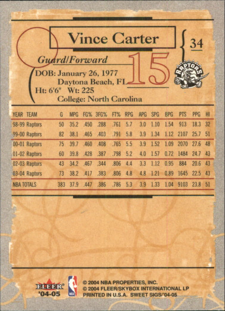 2004/2005 Sweet Sigs (Fleer) Basketball Part 1 Main Set Cards - Picture 69 of 153