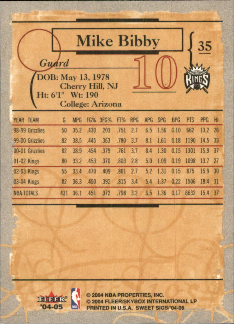 2004/2005 Sweet Sigs (Fleer) Basketball Part 1 Main Set Cards - Picture 71 of 153