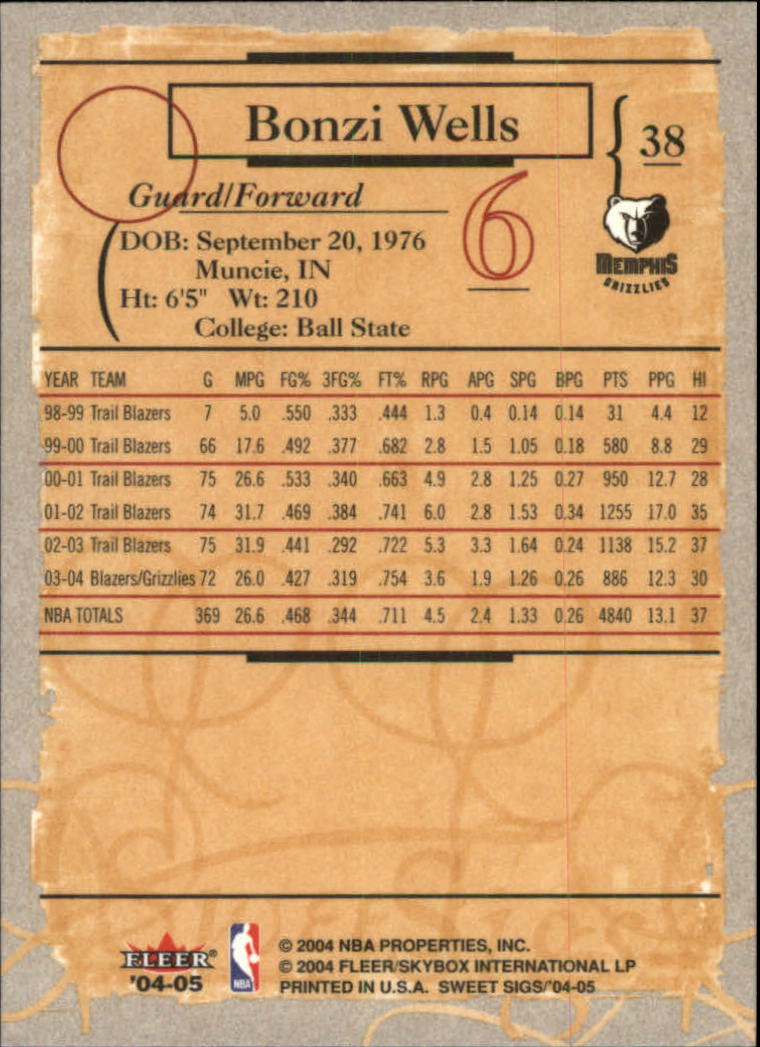 2004/2005 Sweet Sigs (Fleer) Basketball Part 1 Main Set Cards - Picture 77 of 153