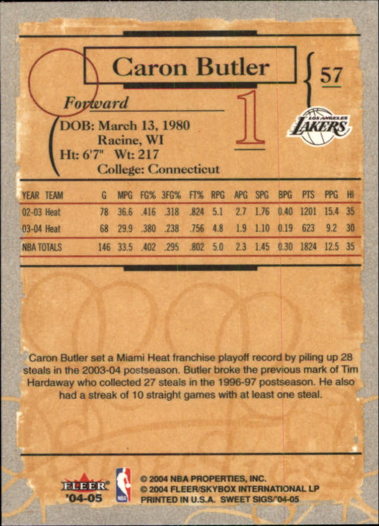 2004/2005 Sweet Sigs (Fleer) Basketball Part 1 Main Set Cards - Picture 115 of 153