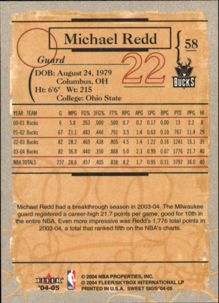 2004/2005 Sweet Sigs (Fleer) Basketball Part 1 Main Set Cards - Picture 117 of 153