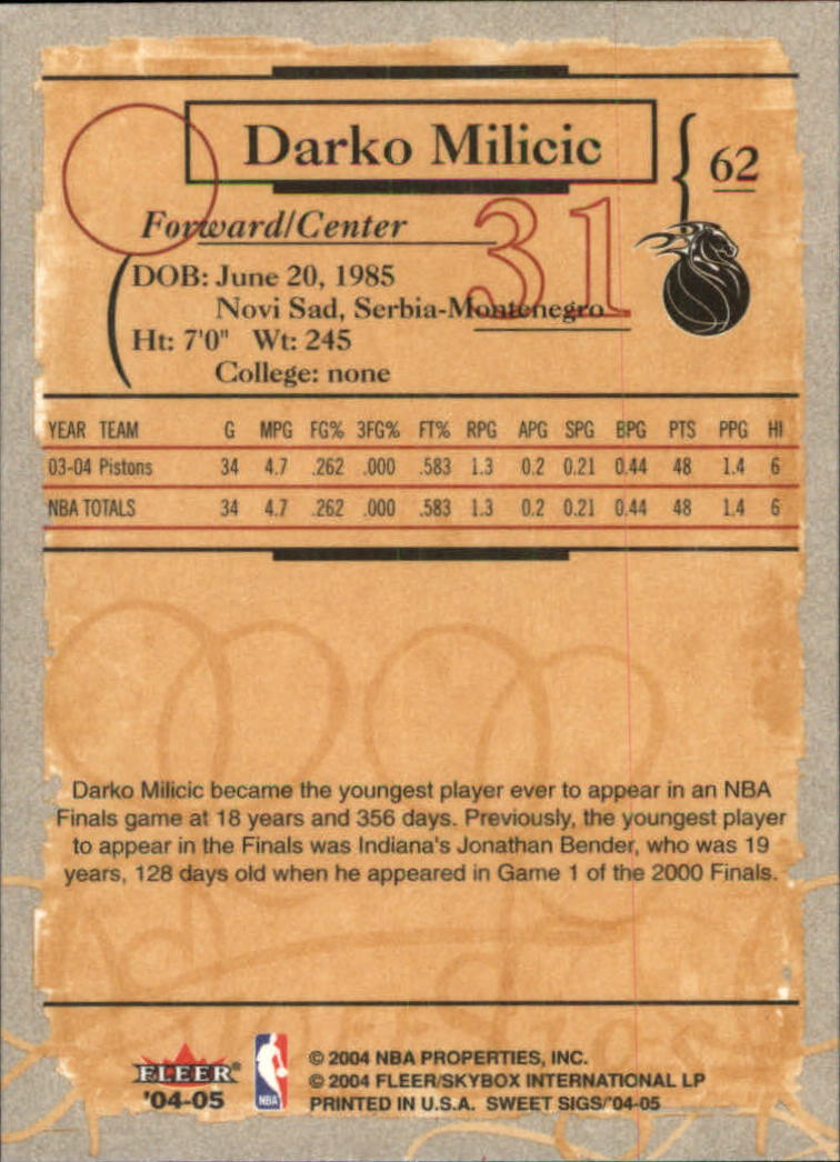 2004/2005 Sweet Sigs (Fleer) Basketball Part 1 Main Set Cards - Picture 125 of 153