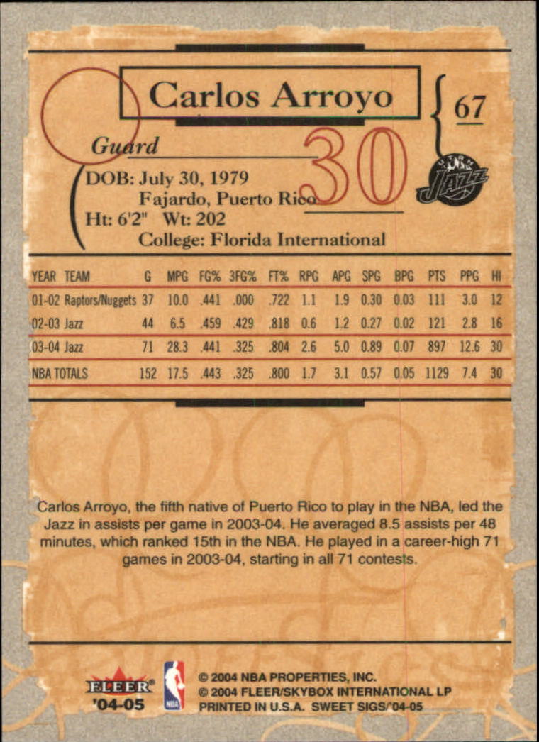 2004/2005 Sweet Sigs (Fleer) Basketball Part 1 Main Set Cards - Picture 135 of 153