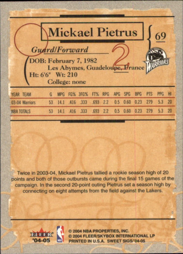 2004/2005 Sweet Sigs (Fleer) Basketball Part 1 Main Set Cards - Picture 139 of 153