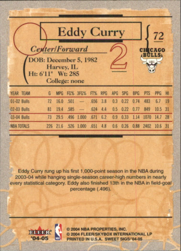 2004/2005 Sweet Sigs (Fleer) Basketball Part 1 Main Set Cards - Picture 145 of 153