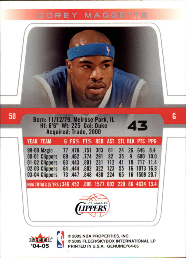 2004/2005 Genuine (Fleer) Basketball Part 1 Main Set Cards #1 to #125 - Picture 65 of 186