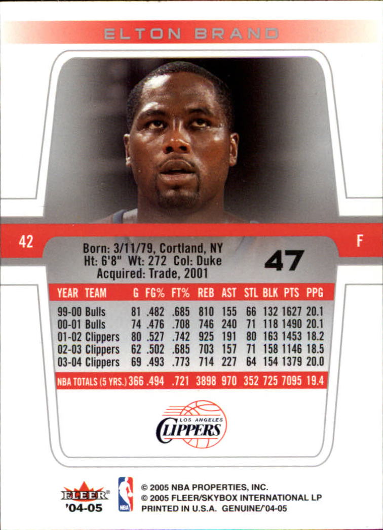 2004/2005 Genuine (Fleer) Basketball Part 1 Main Set Cards #1 to #125 - Picture 73 of 186