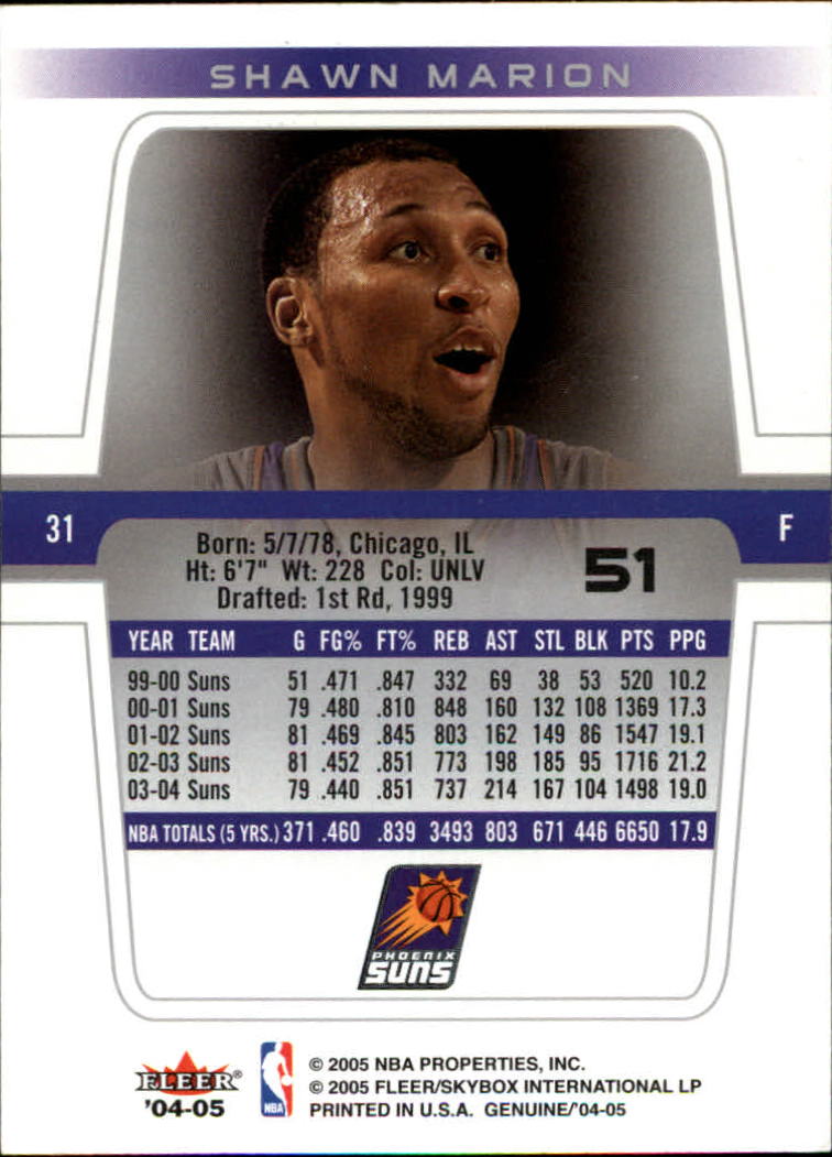 2004/2005 Genuine (Fleer) Basketball Part 1 Main Set Cards #1 to #125 - Picture 81 of 186