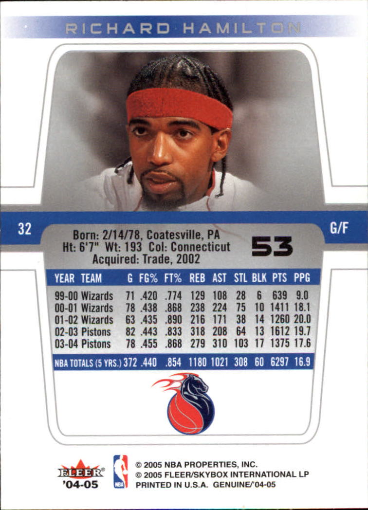 2004/2005 Genuine (Fleer) Basketball Part 1 Main Set Cards #1 to #125 - Picture 85 of 186