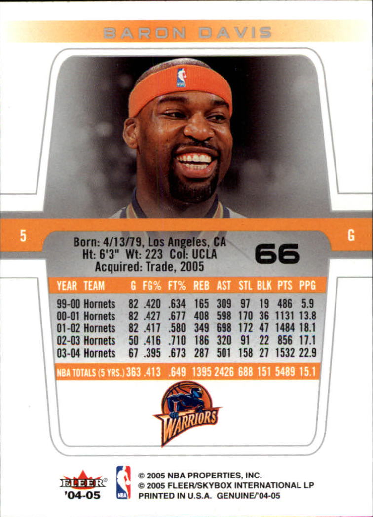 2004/2005 Genuine (Fleer) Basketball Part 1 Main Set Cards #1 to #125 - Picture 111 of 186