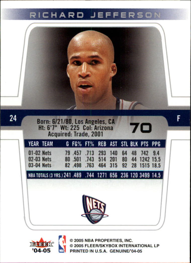 2004/2005 Genuine (Fleer) Basketball Part 1 Main Set Cards #1 to #125 - Picture 119 of 186