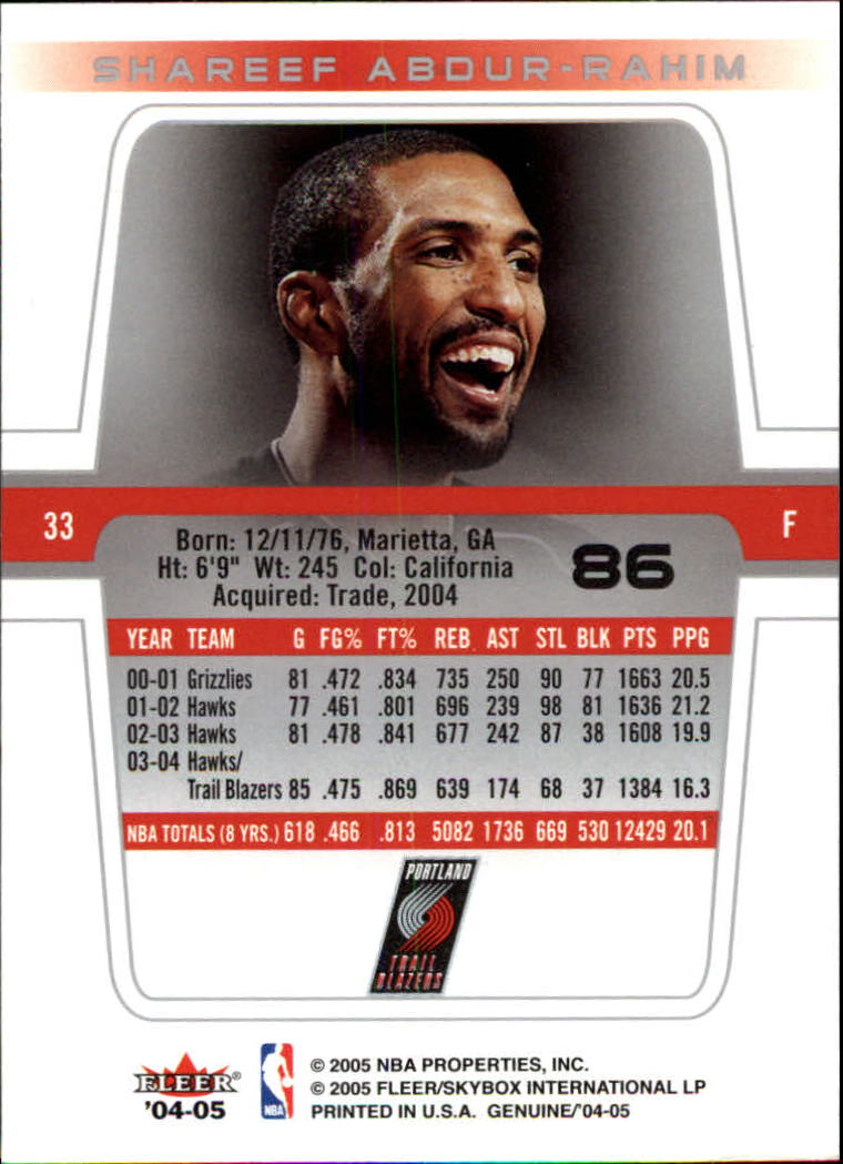 2004/2005 Genuine (Fleer) Basketball Part 1 Main Set Cards #1 to #125 - Picture 151 of 186