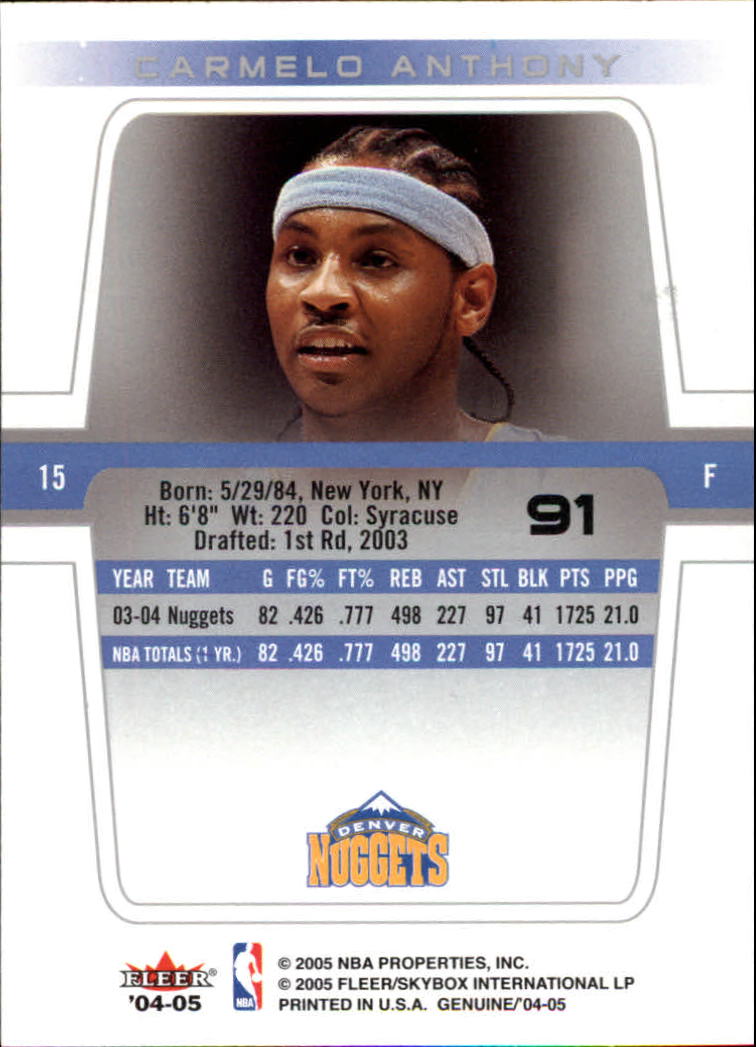 2004/2005 Genuine (Fleer) Basketball Part 1 Main Set Cards #1 to #125 - Picture 160 of 186