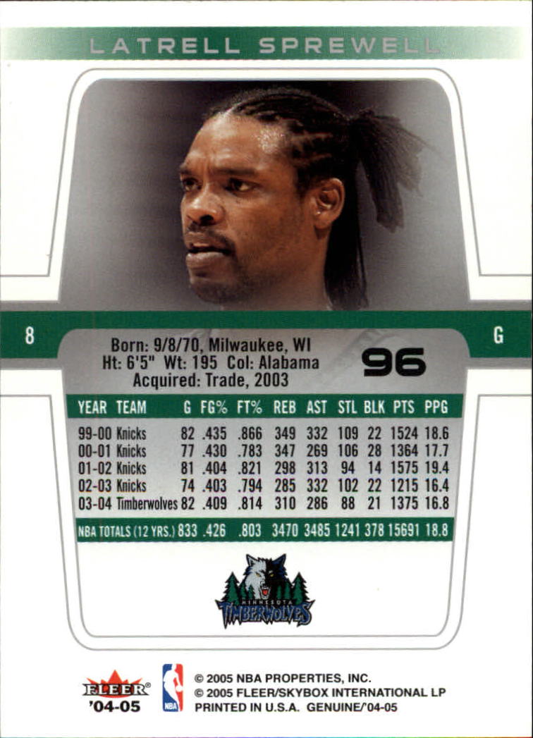 2004/2005 Genuine (Fleer) Basketball Part 1 Main Set Cards #1 to #125 - Picture 170 of 186