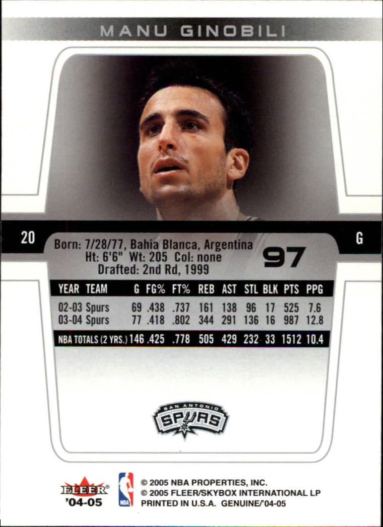 2004/2005 Genuine (Fleer) Basketball Part 1 Main Set Cards #1 to #125 - Picture 172 of 186